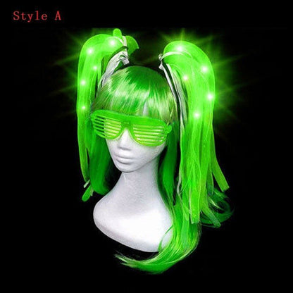 Women Hair Accessories Extension Light Up Braids Crown Bands Pipe Party Costumes