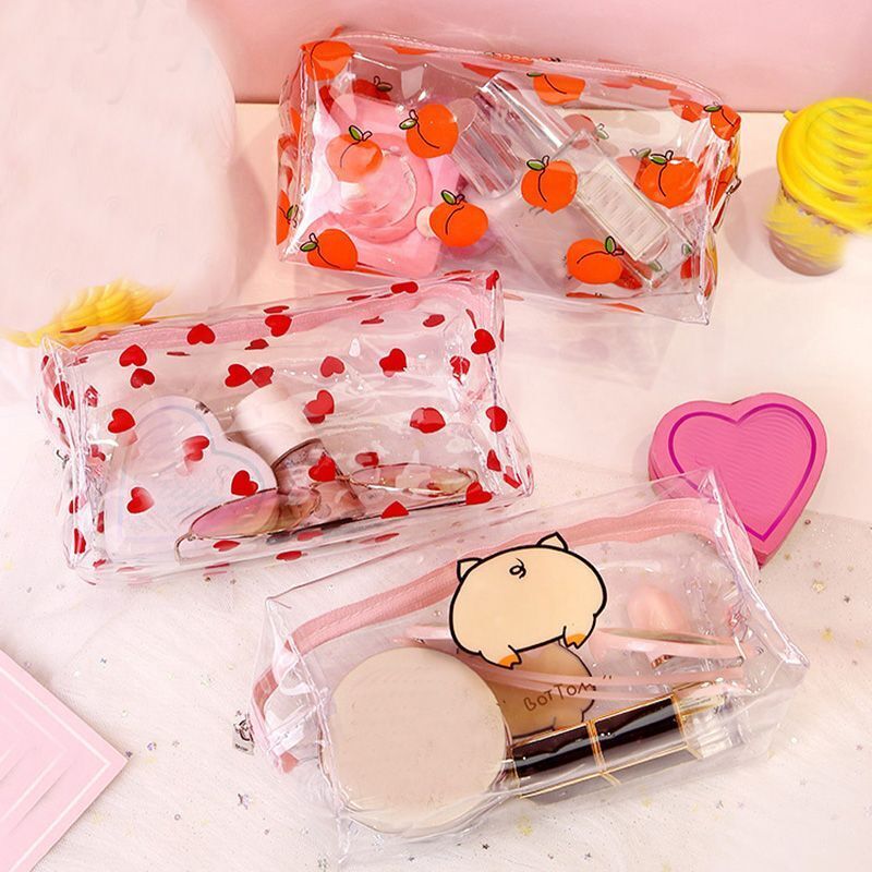 Clear Cosmetic Bag PVC Transparent Makeup Bag Waterproof Case Zipper Travel Bags