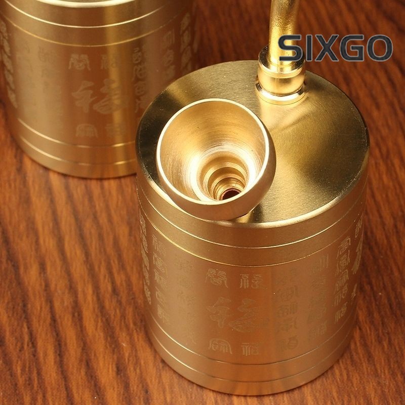 Brass Hookah Water Pipe With Water Filter Fu Character Design Mens Tobacco 1pc