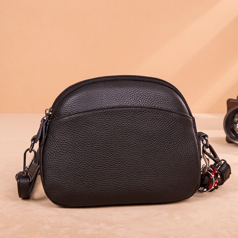 Pattern Genuine Leather Crossbody Bag Casual Shell Handbag Shoulder Purse Nylon