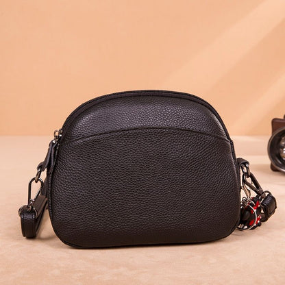 Pattern Genuine Leather Crossbody Bag Casual Shell Handbag Shoulder Purse Nylon