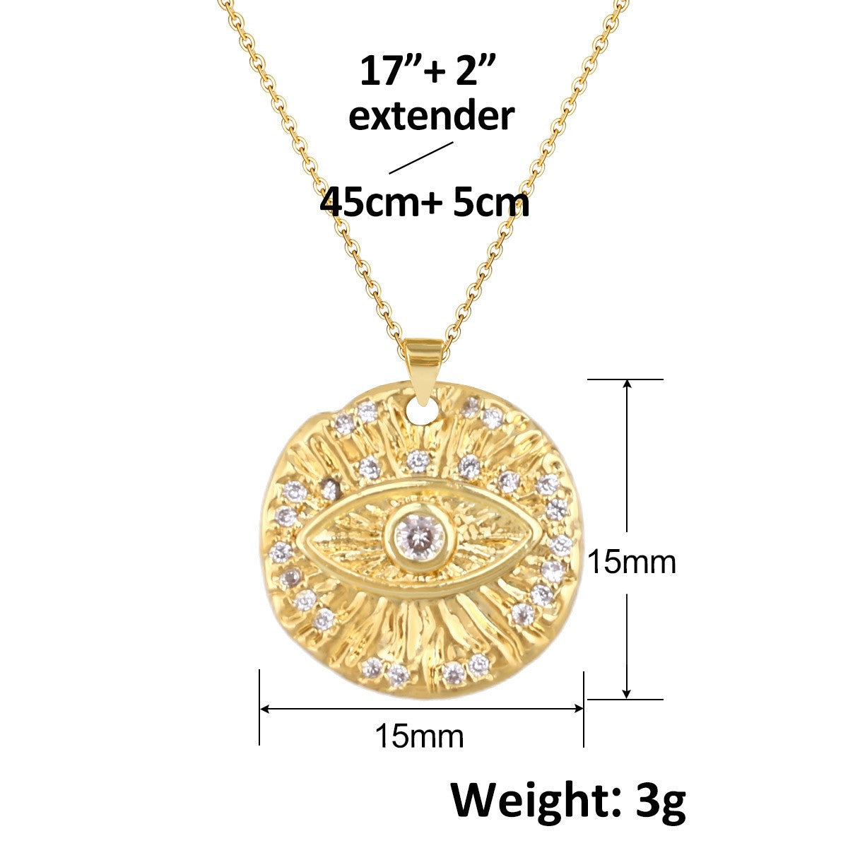 Turkish Blue Evil Eye Pendant Copper Zircon Charm Plated Eco Friendly DIY