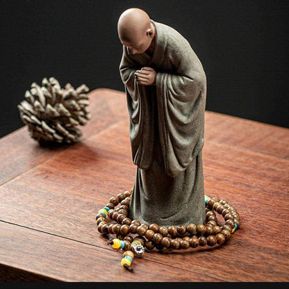 6" Creative Buddha Statue Zen Little Monk Room Office Ceramic Home Decor Collect
