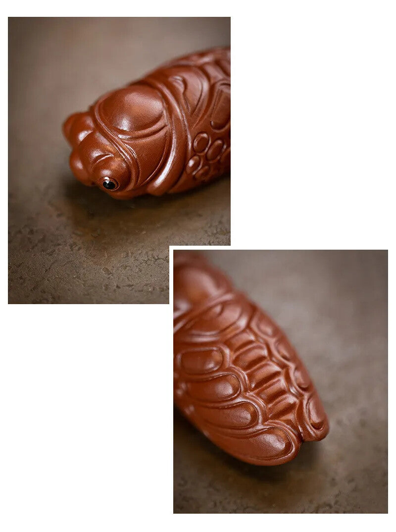 Chinese Yixing Sculpture Purple Clay Tea Pet Animal Statue Ornaments Handmade