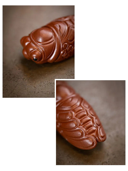 Chinese Yixing Sculpture Purple Clay Tea Pet Animal Statue Ornaments Handmade