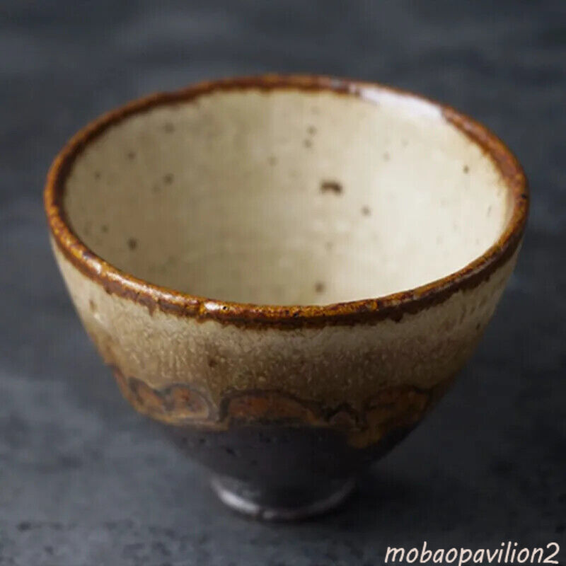 Vintage Coarse Pottery Tea Cup Retro Kiln Teacups Japanese Style Kung Fu
