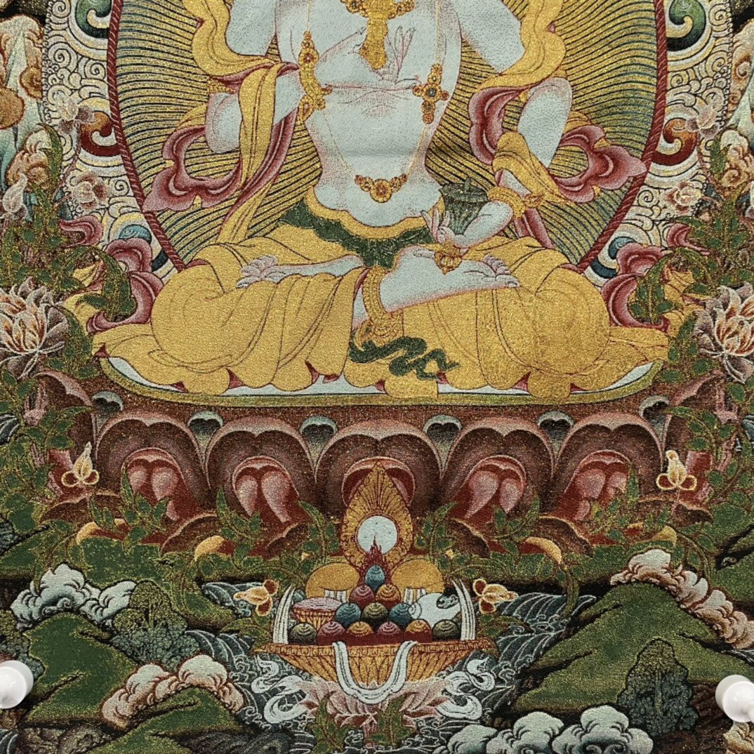 35" Decor tibet Silk Cloth Embroidery Buddhism Vajrasattva tangka Mural Tapestry