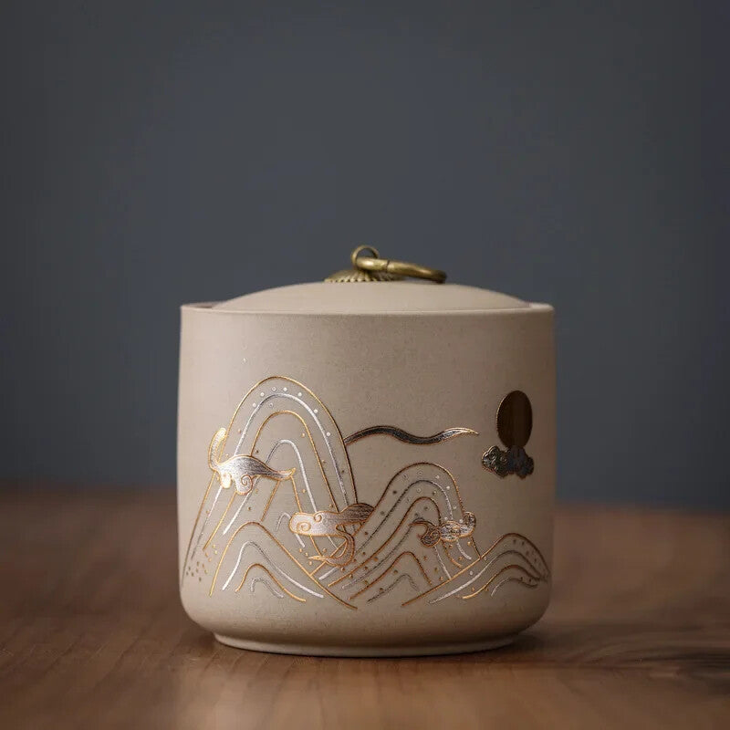 Chinese Ceramic Storage Jar, Purple Clay, Tea Jar, Home Candy Nut Sealed Box