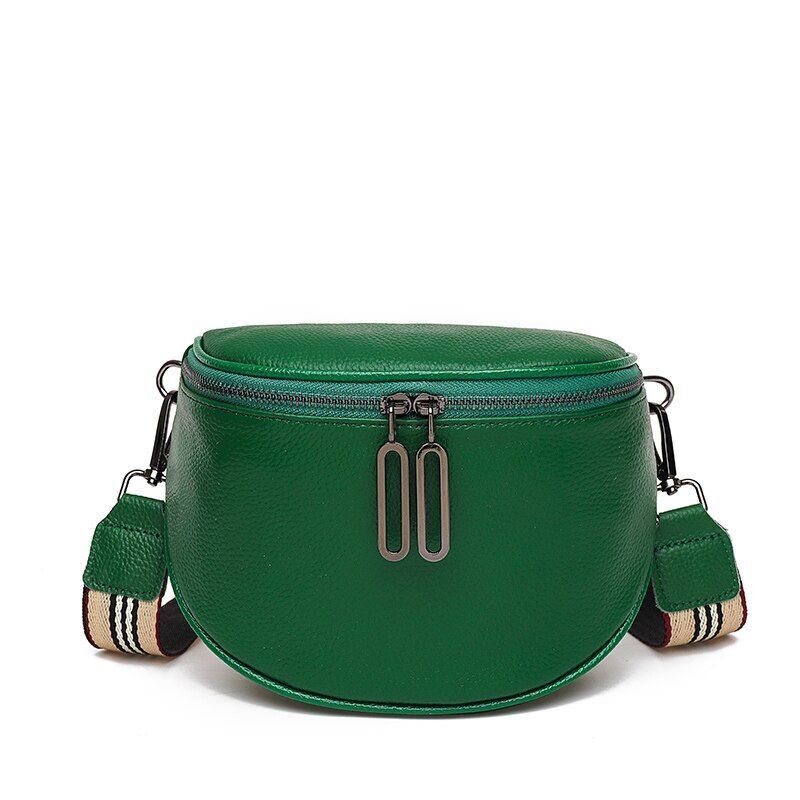 Genuine Leather Tote Bag Cowhide Handbags Fashion Shoulder Messenger Purse Green