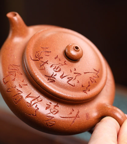 Original Ore Real Yixing Zisha Jiangpo Clay Tea Pot Chinese Handmade Carved Pot