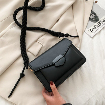 Shoulder Bag Weave Strap Crossbody Flap Messenger Purse Handbag Leather Pouch