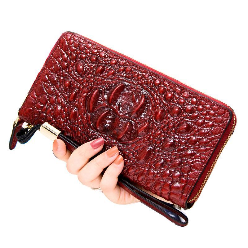Genuine Leather Wallet Pattern Purse Large Clutch Bag 2*20*10CM Polyester Travel