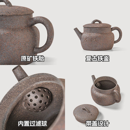 Handmade Iron Clay Teapot 130ml Antique Chinese Gongfu Tea Pot