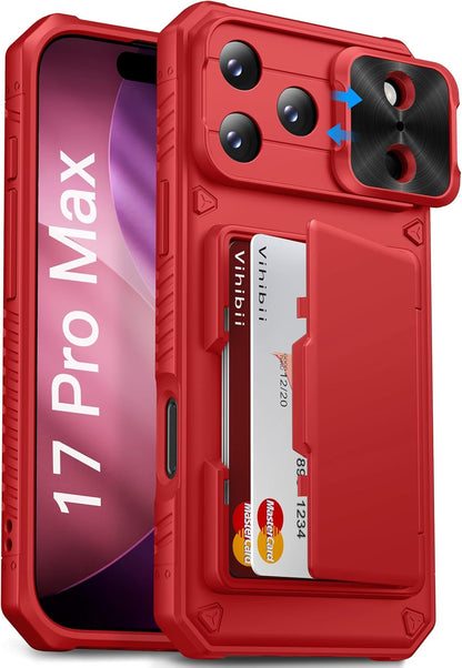 for Iphone 17 Pro Max Wallet Case with Card Holder (4 Cards) [RFID Blocking] & S