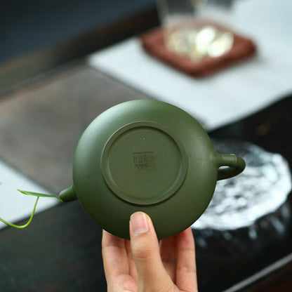 Teteras Republic Green Clay Marked Tea Pot Real Yixing Zisha Floral Relief