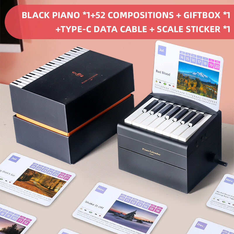 2025 Piano Calendar W/ Music Sheets Toy Piano Musical Instrument Christmas Gift