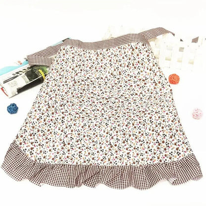 Kitchen Aprons Cloth Short Waist Lace Maid Women Waitress Party Costumes 48x66cm