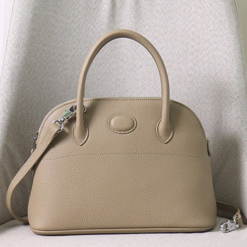 Shell Handbag Cowhide Bag Genuine Leather Crossbody Shoulder Bag S/M/L 18*7*13CM
