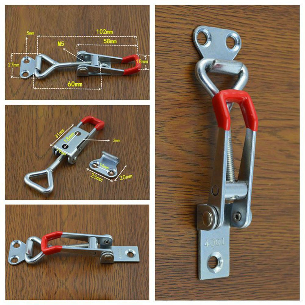 8Pcs Heavy Duty Steel Toggle Latch Catches Adjustable Lock Clamp For Boxes Case