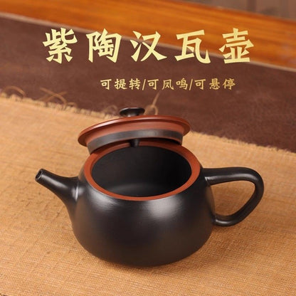 Handmade Jianshui Purple Pottery Hanwa Teapot Rotatable Whistling 220ml Tea Pot