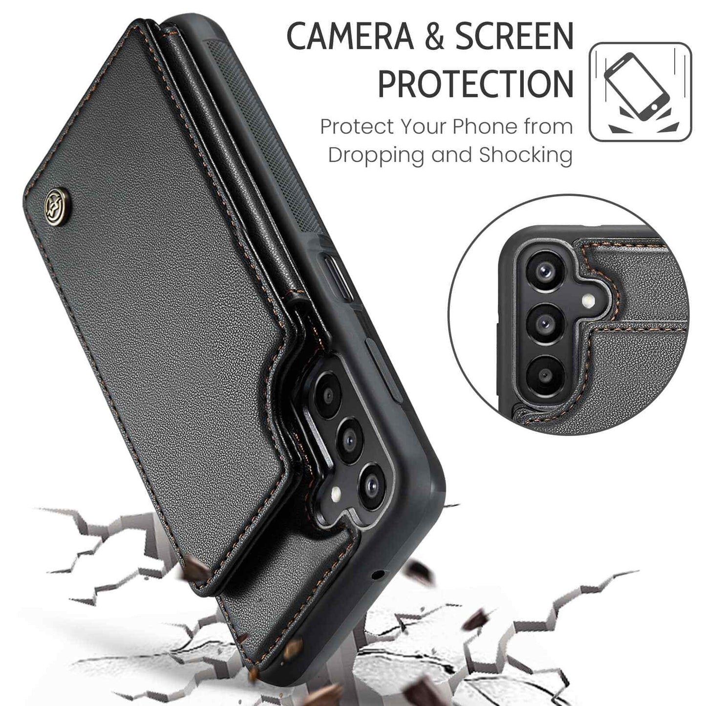 For Samsung Galaxy A16 Wallet Case with Card Holder for Women Men RFID Blocking