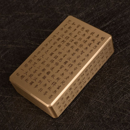New Solid Brass Carved Heart Sutra Paperweight Table Buddhism Decor