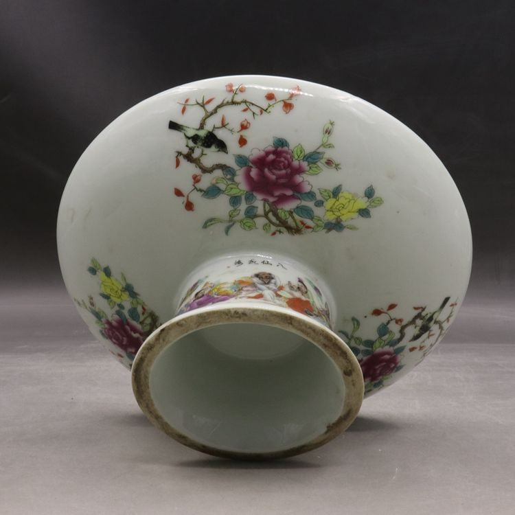 Chinese Famille Rose Porcelain Qing Tongzhi Flowers Birds Fruit Plate 6.50 inch