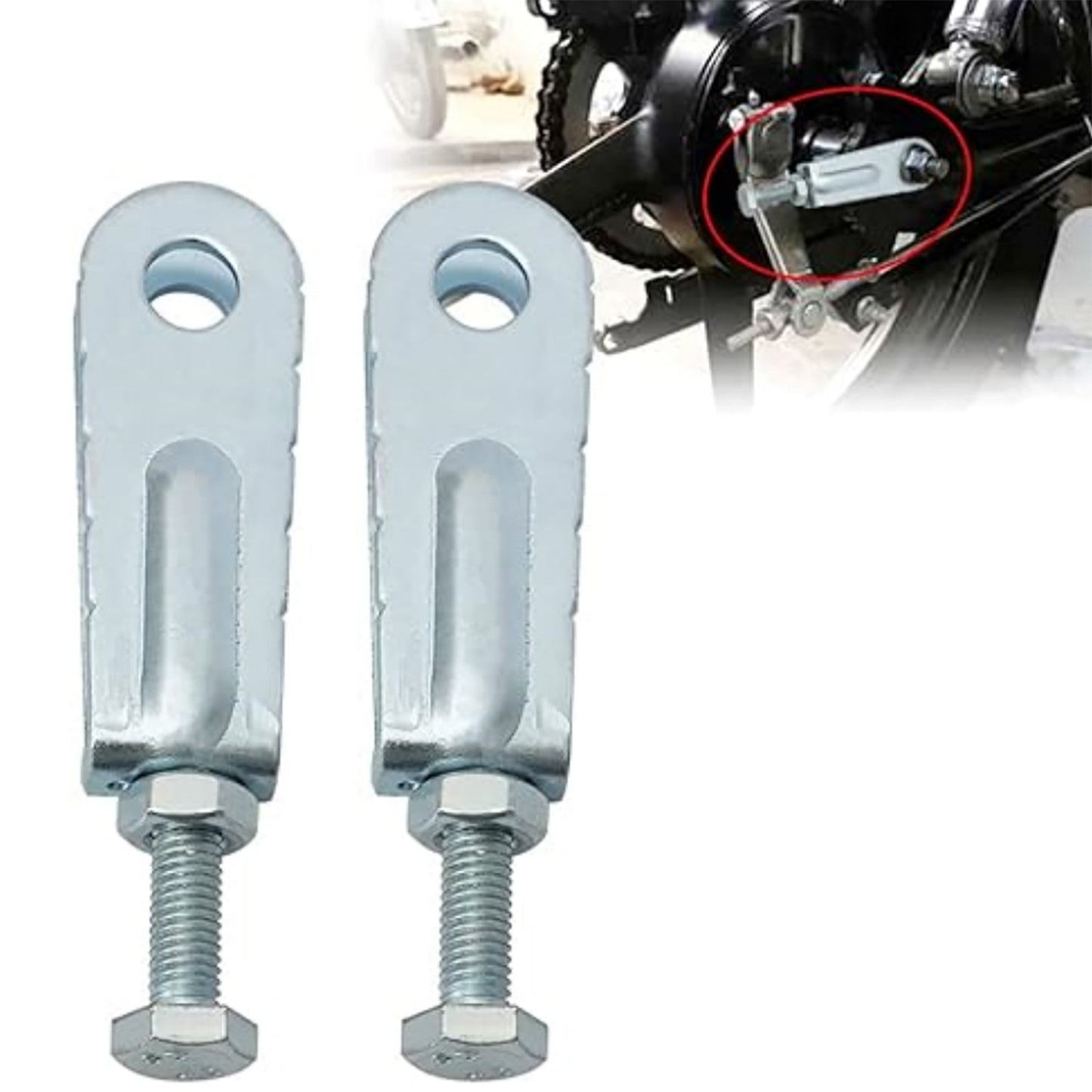 2PCS Wheel Chain Puller Adjuster Tensioner Kit For Yamaha Tri-Z YTZ250 1985-1986