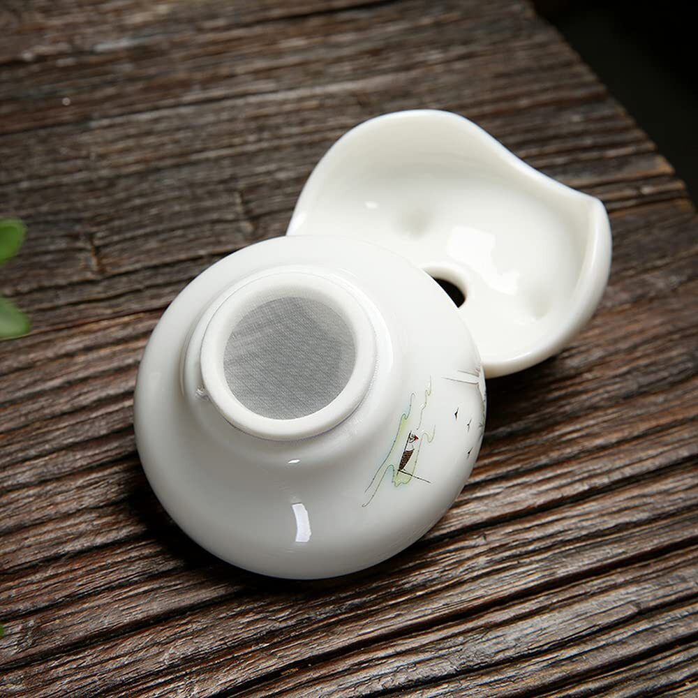 Tea Filter Porcelain Tea Set Kung Fu Household Tea Strainer Tea