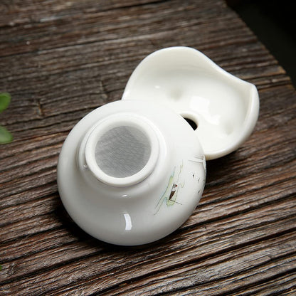 Tea Filter Porcelain Tea Set Kung Fu Household Tea Strainer Tea