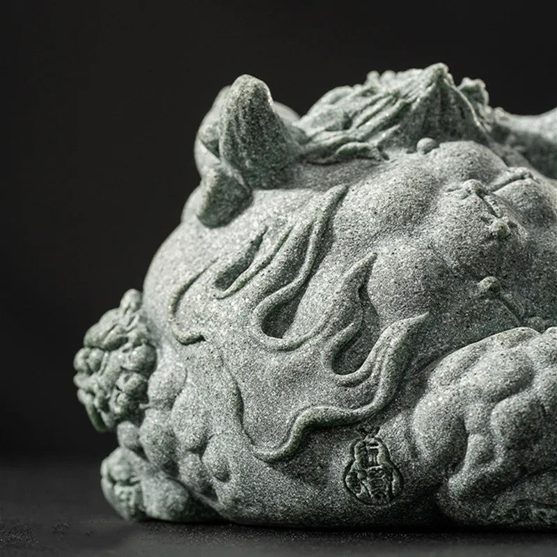 Chinese Stone Tea Pet Ornaments Toad Tea Figurine Sculpture Teaware Accessorie