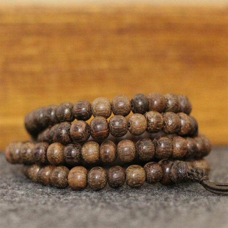 Natural Vietnam Agarwood Prayer 108 Beads Bless Bracelet Man Woman Accessories
