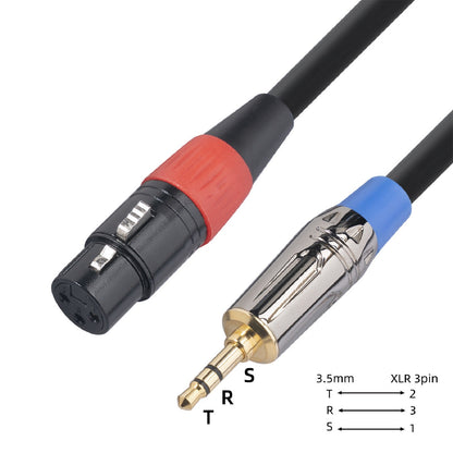 3.5mm TRS Male to 3Pin XLR Female Cable Dual Layer Shielded Mic Audio Cable