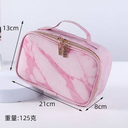 Marble Pattern Cosmetic Bag Multifunction Storage Purse Waterproof Makeup Case