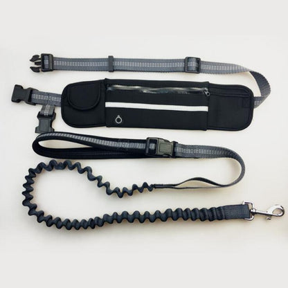 Shock Absorbing Bungee Dog Leash with Waist Bag - Hands-Free