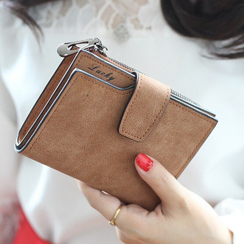 Women Card Clamps Coin Lady Wallet Handbag Purse Cash Clip Billfold Female Purse