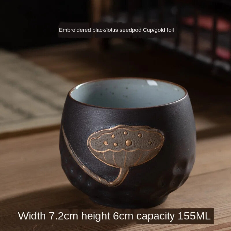 Kung Fu Tea Cup Single Cup Ceramic Master Cup Teacup Handmade Cool Vintage Coars