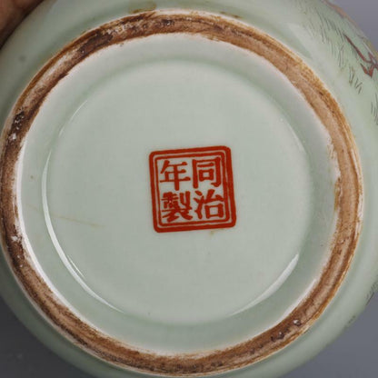 Pastel Baby Play Pattern Tea Pot Antique Craft Porcelain Home Chinese Ornament