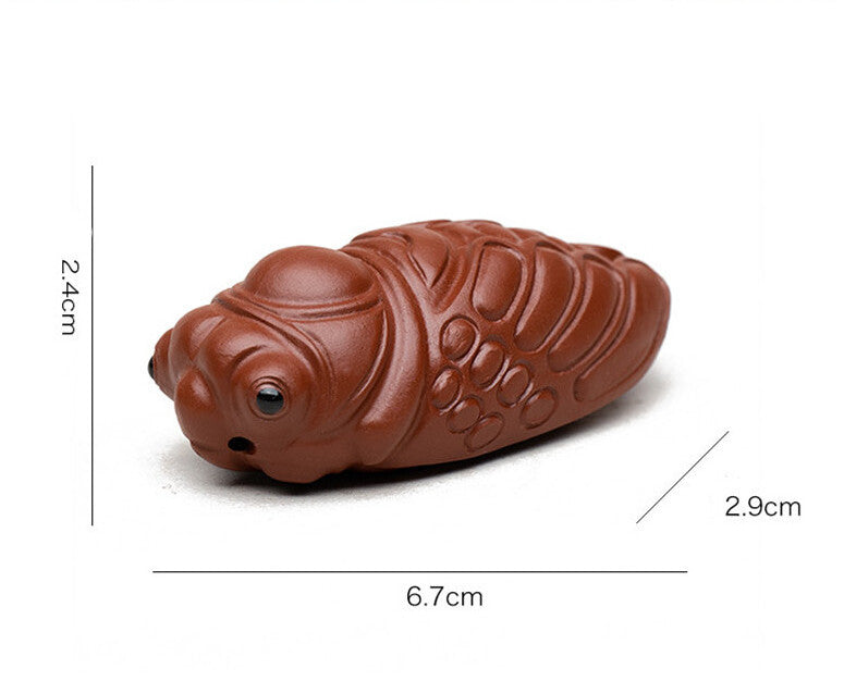 Chinese Yixing Sculpture Purple Clay Tea Pet Animal Statue Ornaments Handmade