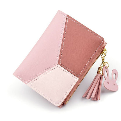 Wallet Short Wallets Zipper Purse Patchwork Wallets Coin Bag Card Holder Leather