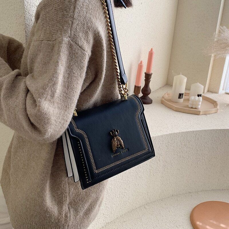 Luxury Women Handbag Retro Bee Female Shoulder Bag High Quality Crossbody Bags