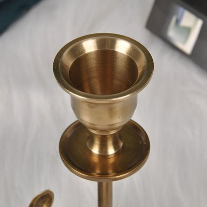 Brass Mouse Reading Book Candlestick Art Decor Style Candle Holder