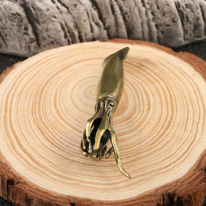 Brass Squid Cuttlefish Mini Decorative Figurines Marine Animals Desk Decoration