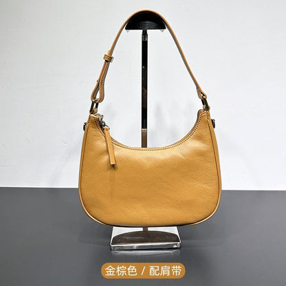 Cowhide Armpit Dumpling Bag Fashionable Versatile Leather Shoulder Handheld Bags