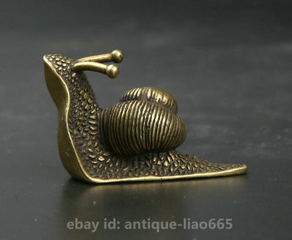 Collection Small Curio Bronze Exquisite Lovable Animal Snail Statue Table Deco