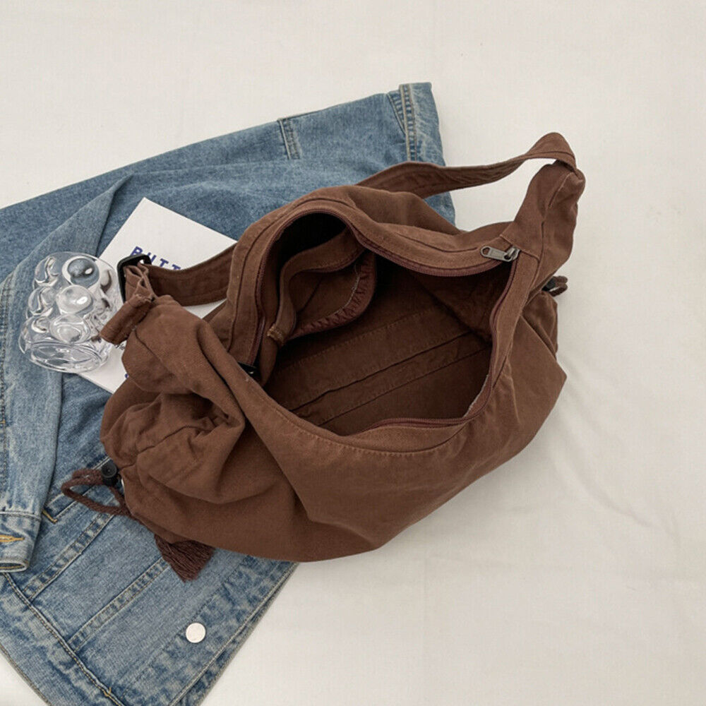 School Messenger Bag Large Capacity Canvas Shoulder Bag Dumpling Bag Simple