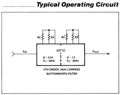 Dual Universal Switched Capacitor Active Filter, 20 Pins, MF10CN Linear IC