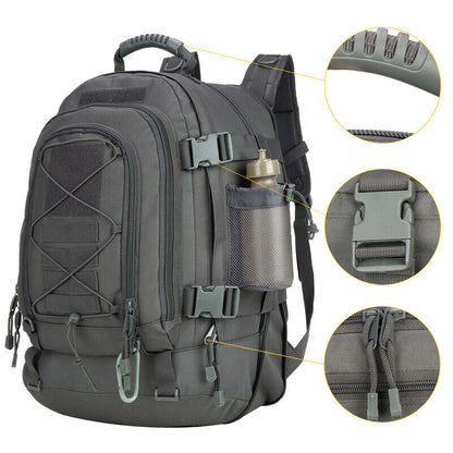 Großer militärischer taktischer Rucksack Outdoor erweiterbar Reise Wandertasche-