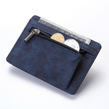 Mini Small Magic Wallets Zipper Coin Purse Pouch Ultra Thin Synthetic Leather