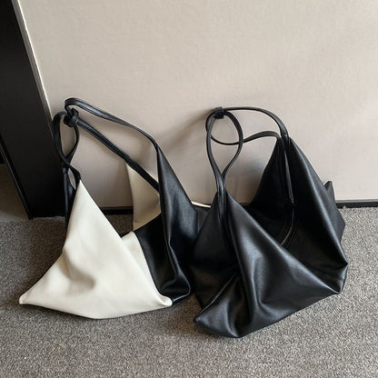 Patchwork Shoulder Bags Soft Leather Handbags Large Hobo Tote Purse 66*1*30 CM